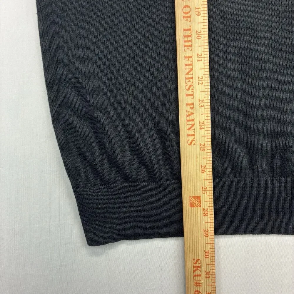 Banana Republic Men’s Large Black Silk Cashmere V-Neck Lightweight Sweater